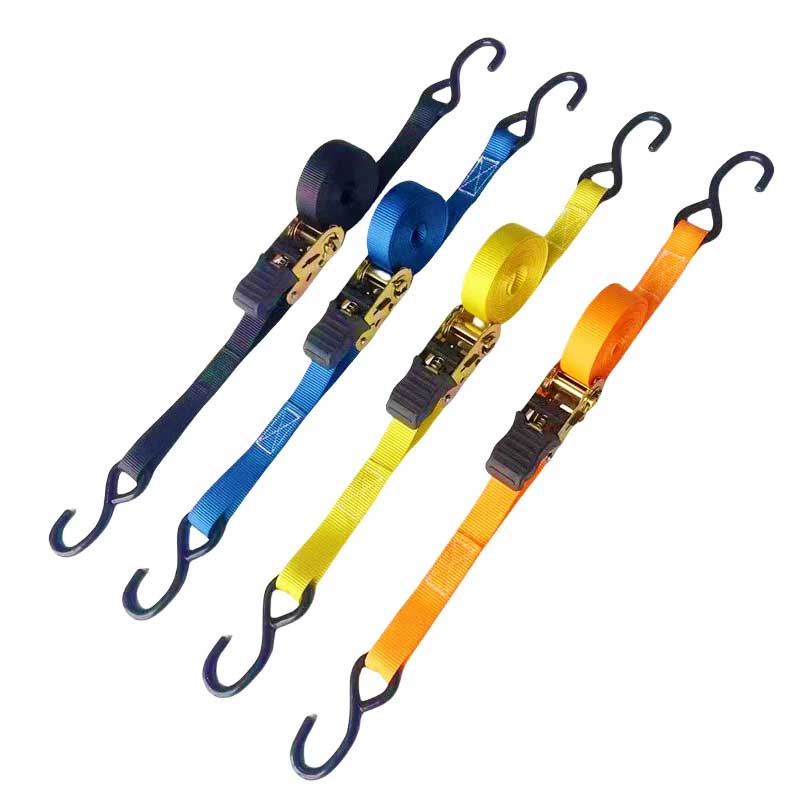 1 X 15' Tali Ratchet Jempol Multiwarna Dengan Kait S Berlapis Vinil