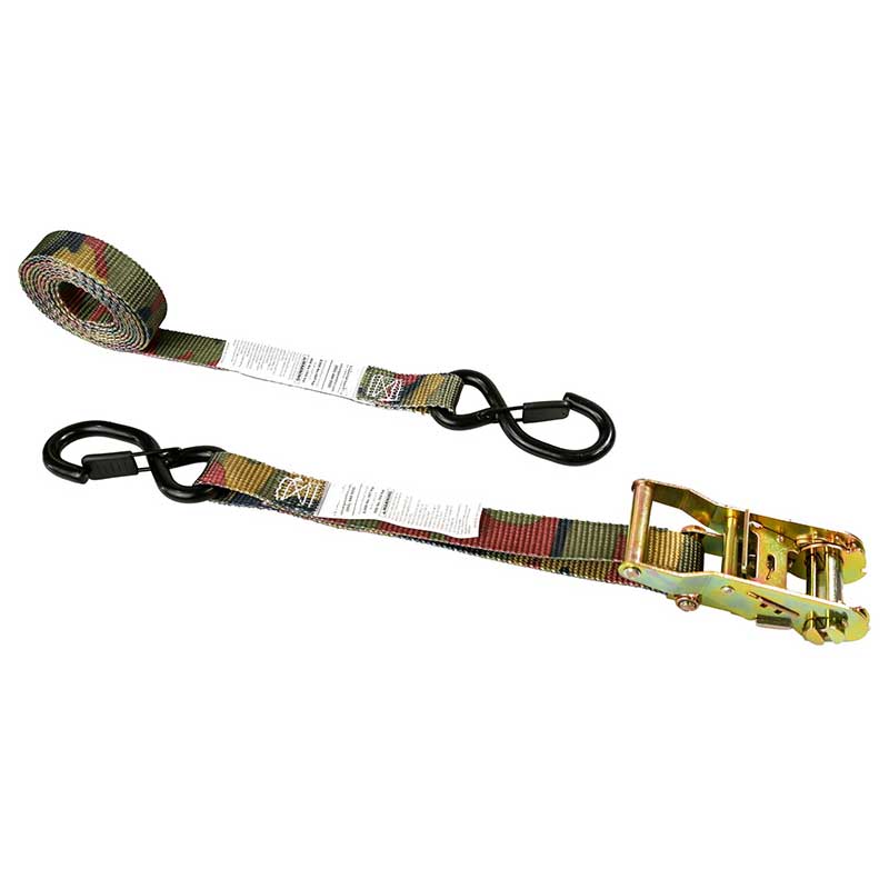 Tali Ratchet Dudukan Pohon Camo 1 X 8' dengan S-Hook dan Penjaga Berlapis Vinil