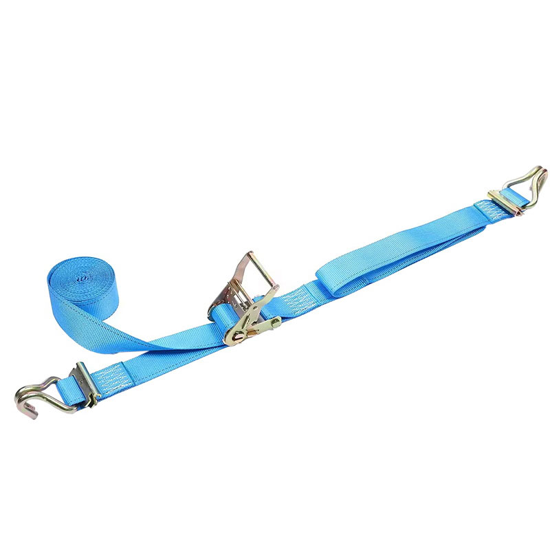Tali Ratchet E-Track Biru 2'' X 12' dengan Kait Kawat dan Perlengkapan E Pegas
